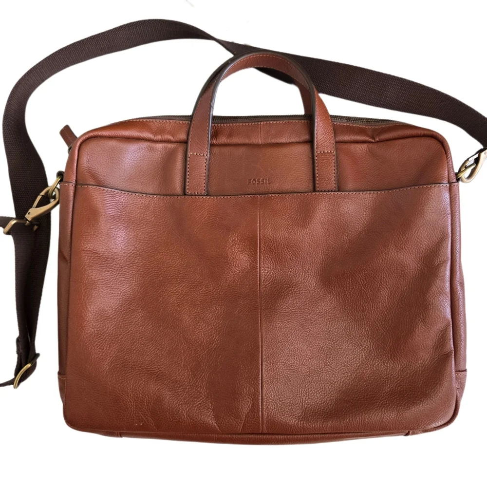 FOSSIL Leather Chesnut Brown Briefcase